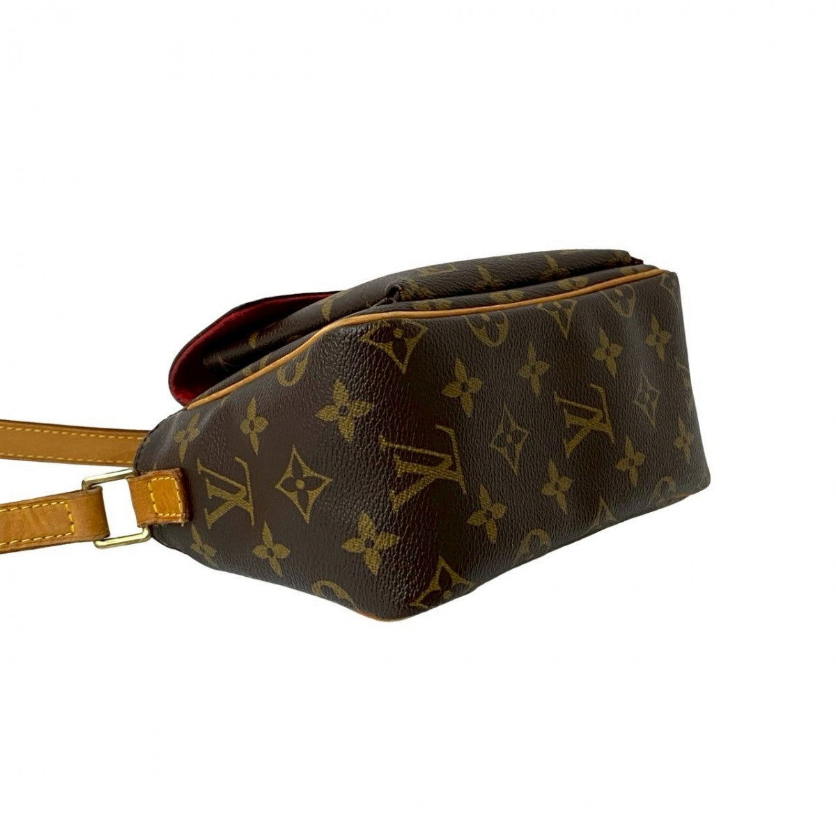 LOUIS VUITTON Shoulder Bag Leather, PVC Brown Monogram Vivasite PM Women Used Authentic