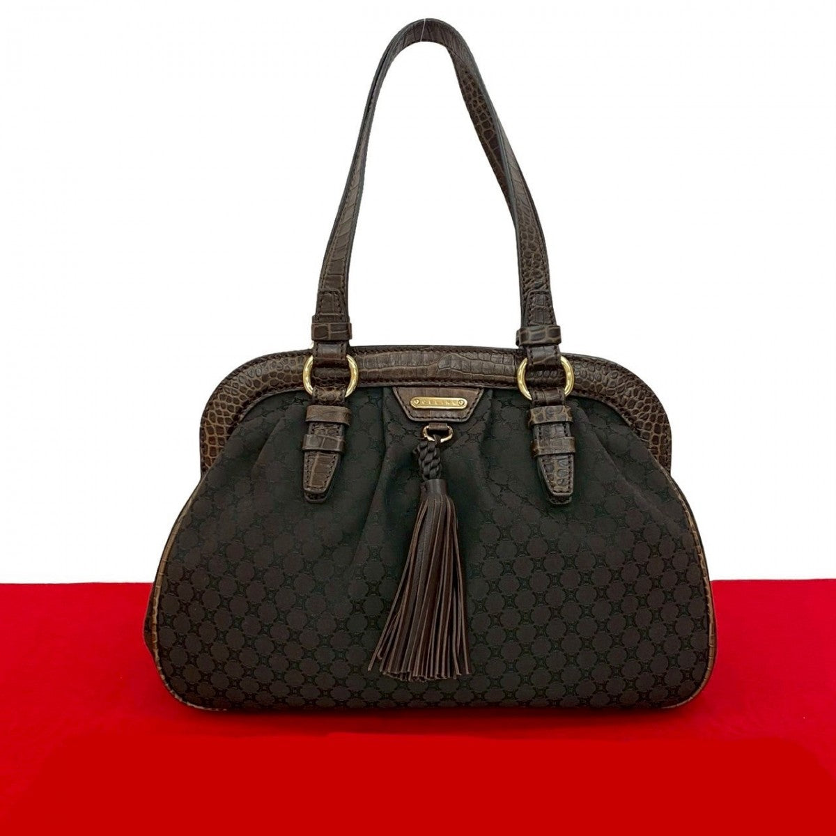 CELINE Tote Bag canvas Brown