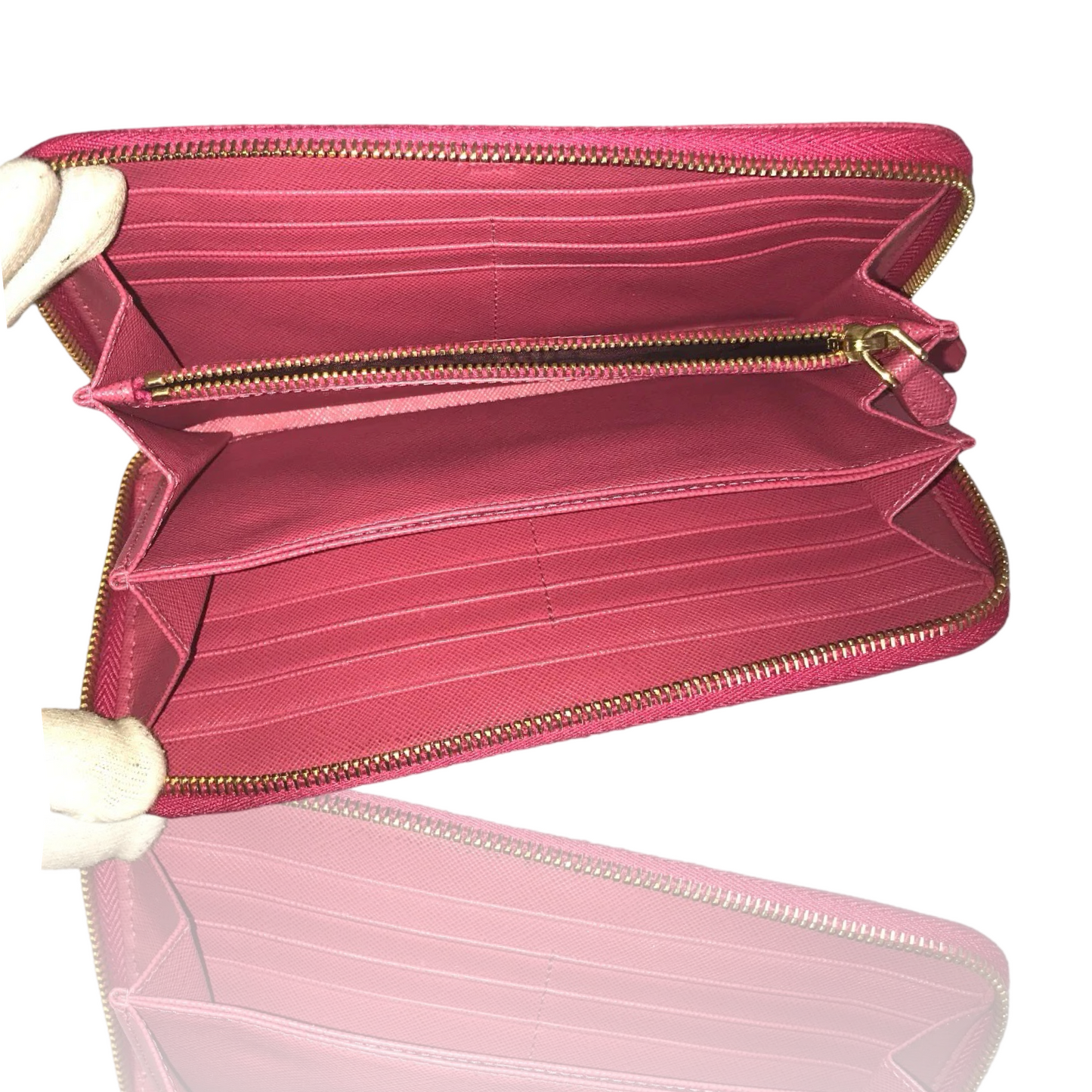 PRADA SAFFIANO ROUND ZIP WALLET