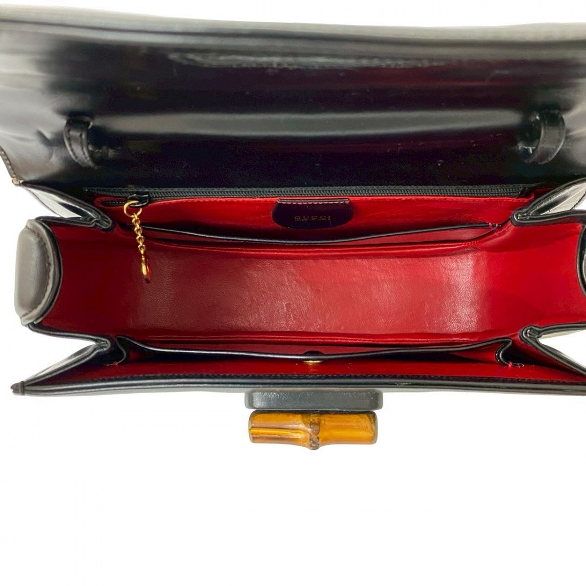 GUCCI Handbag leather black Bamboo