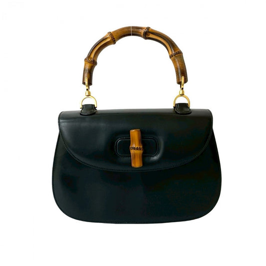 GUCCI Handbag leather black Bamboo