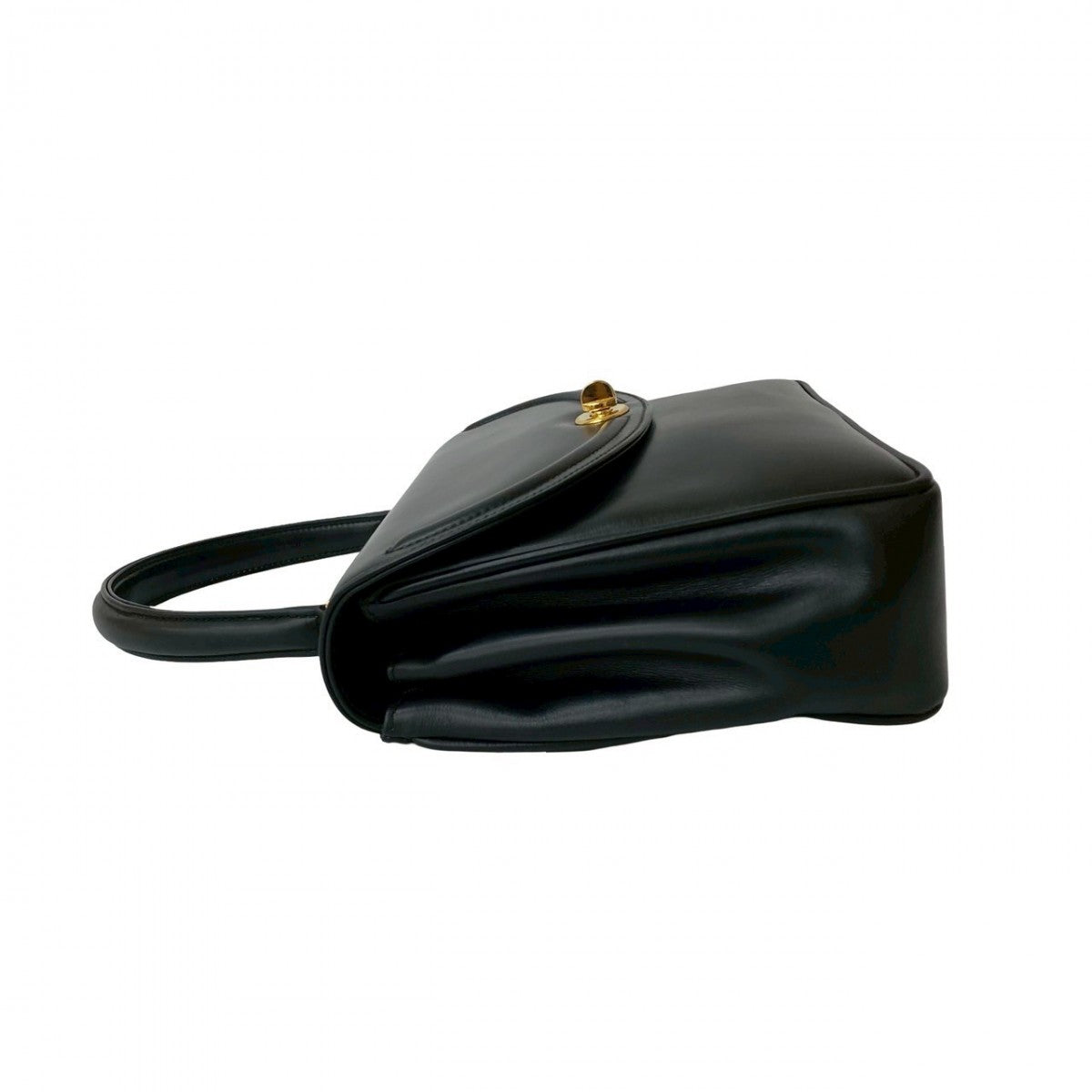 GUCCI Handbag Calfskin, Leather black GG logo Metal Women Used Authentic