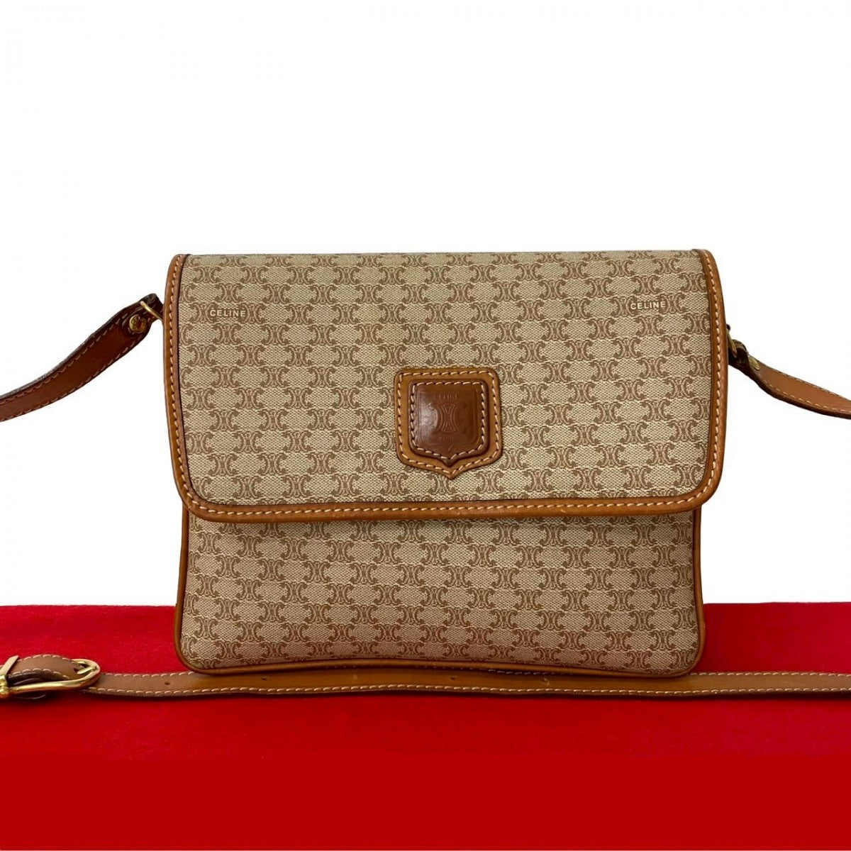 CELINE Shoulder Bag leather Brown