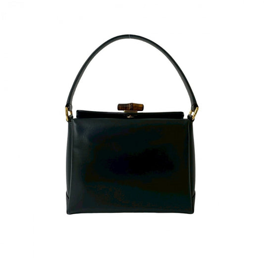 GUCCI Handbag leather black Bamboo