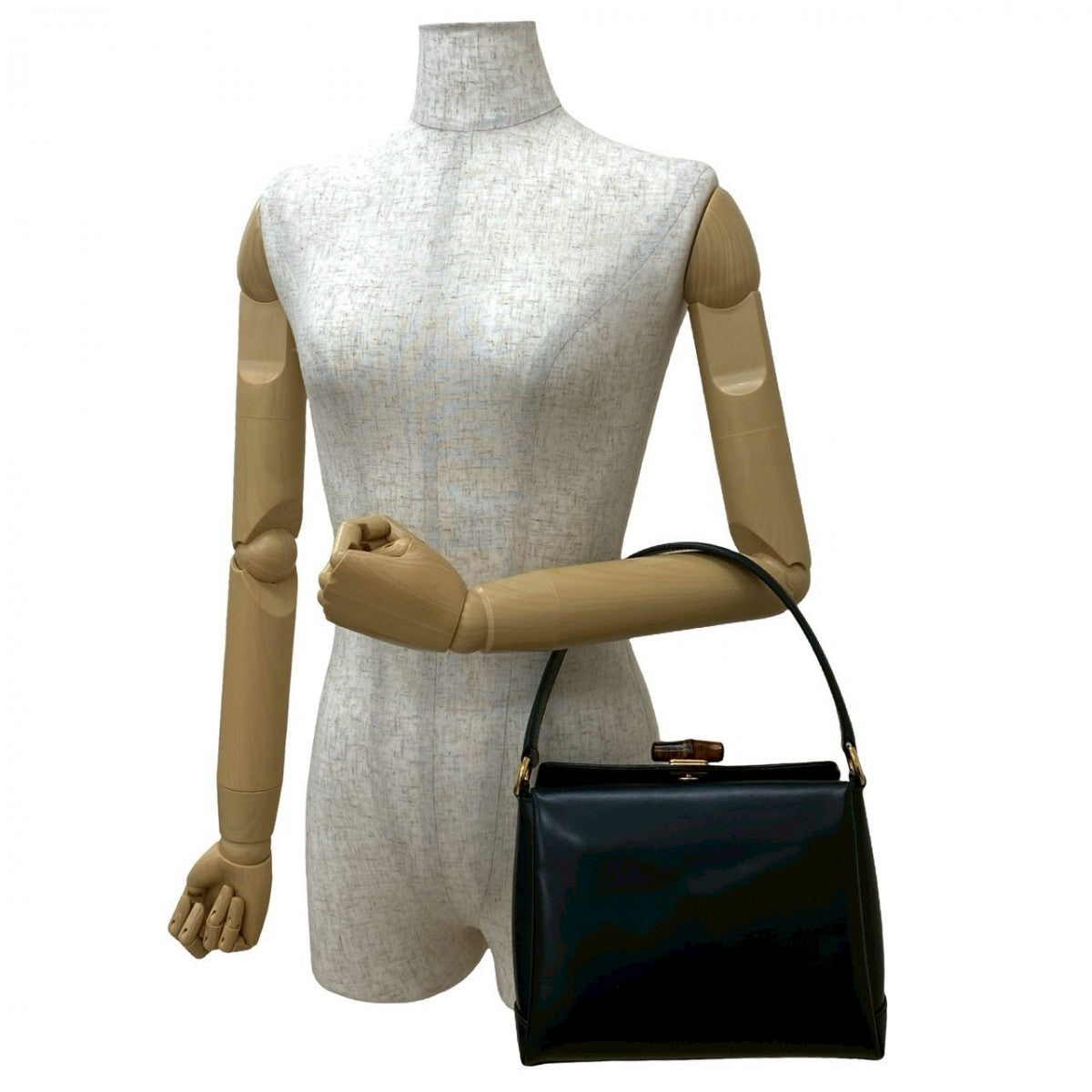 GUCCI Handbag leather black Bamboo