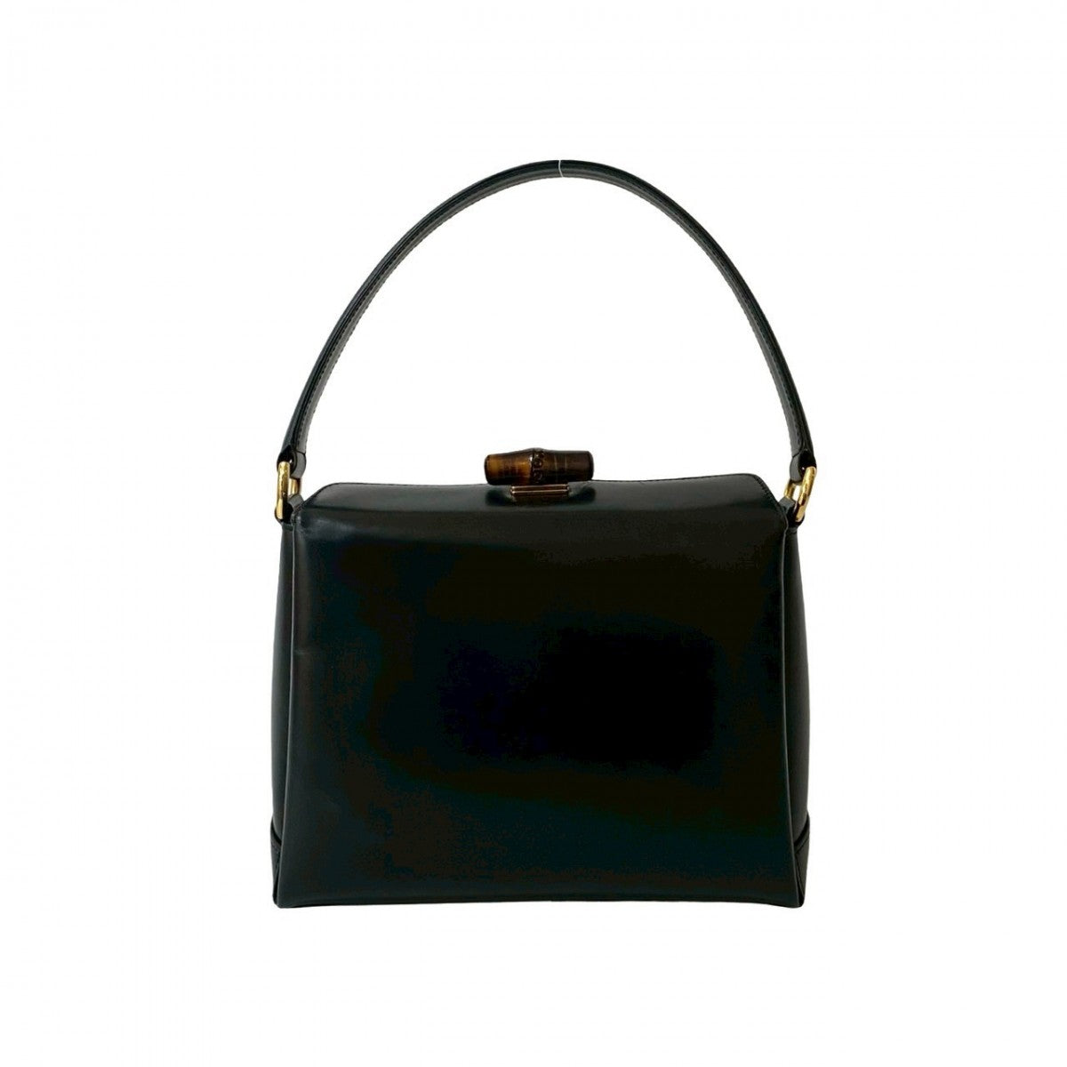 GUCCI Handbag leather black Bamboo
