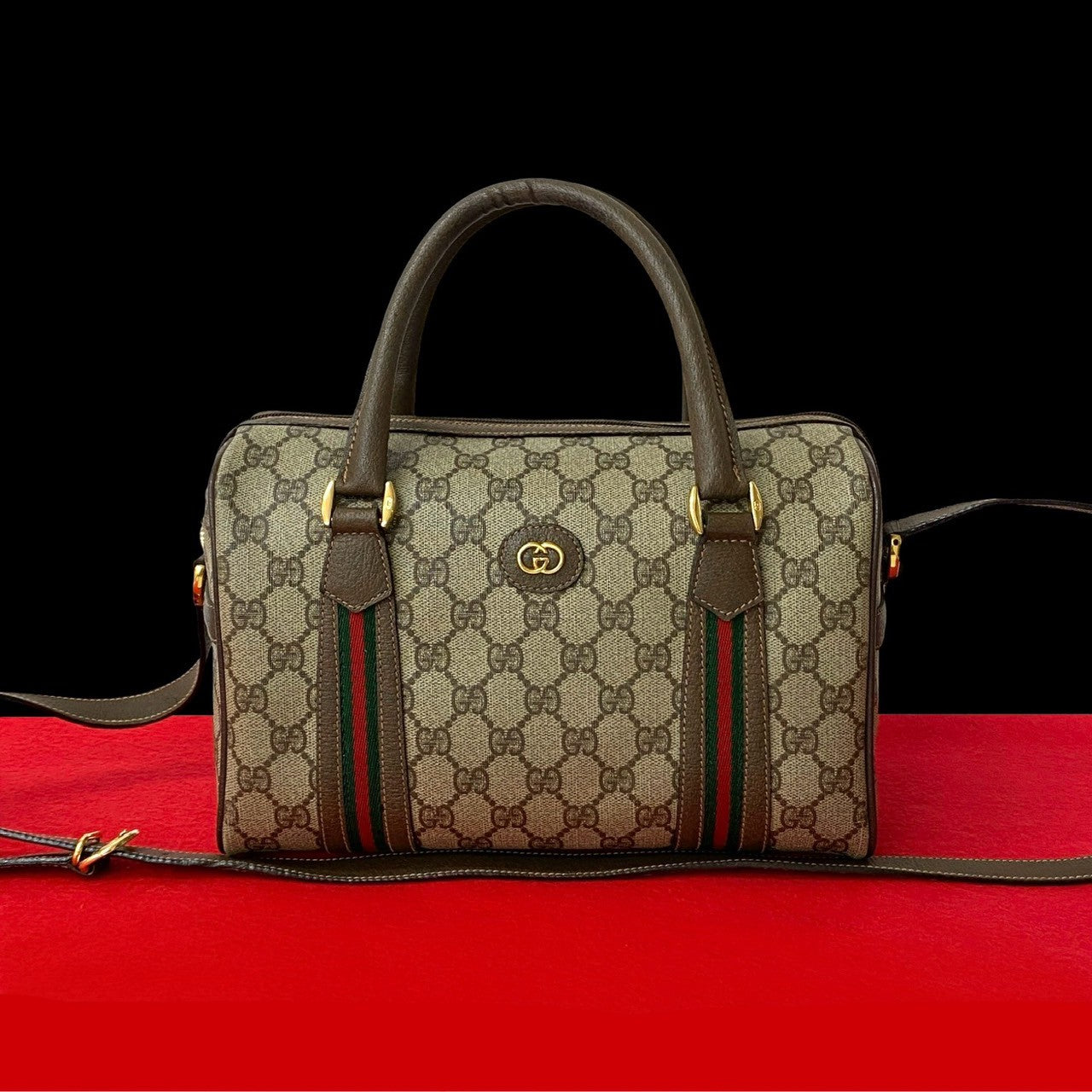 GUCCI Shoulder Bag leather Brown Sherry line
