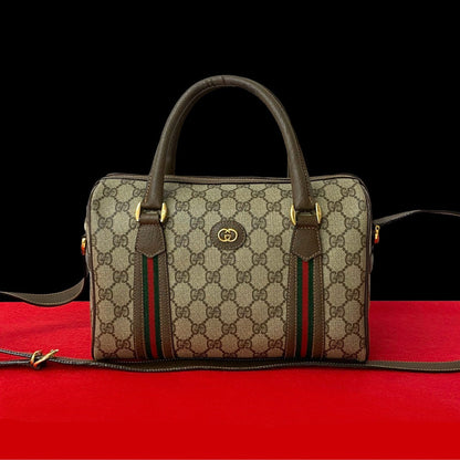 GUCCI Shoulder Bag leather Brown Sherry line