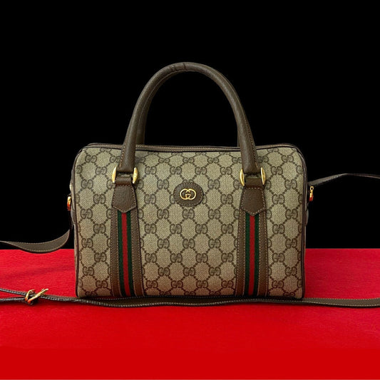 GUCCI Shoulder Bag leather Brown Sherry line