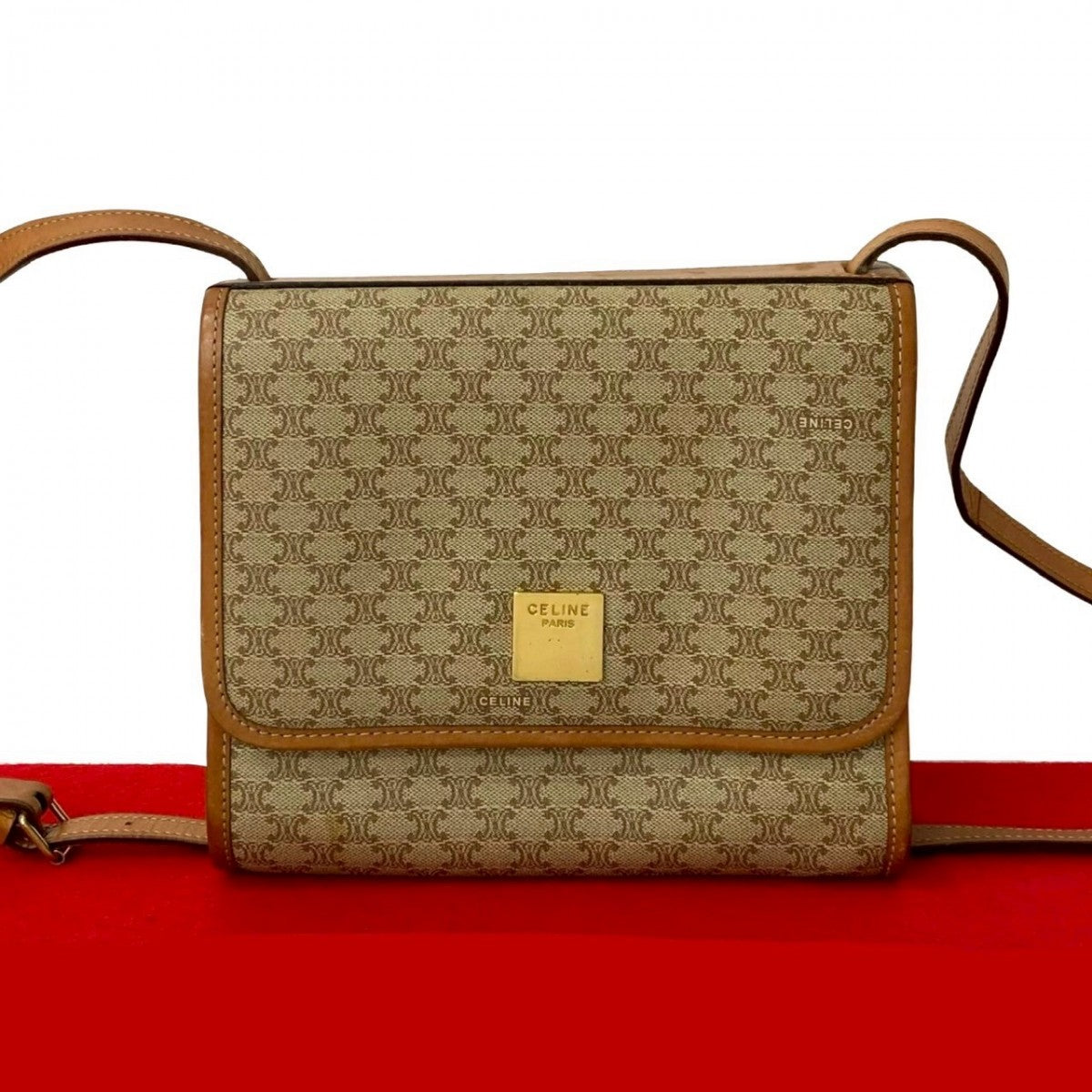 CELINE Shoulder Bag leather Brown