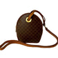 CELINE Shoulder Bag Leather, PVC Brown Macadam Blason Triomphe Pattern Women Used Authentic