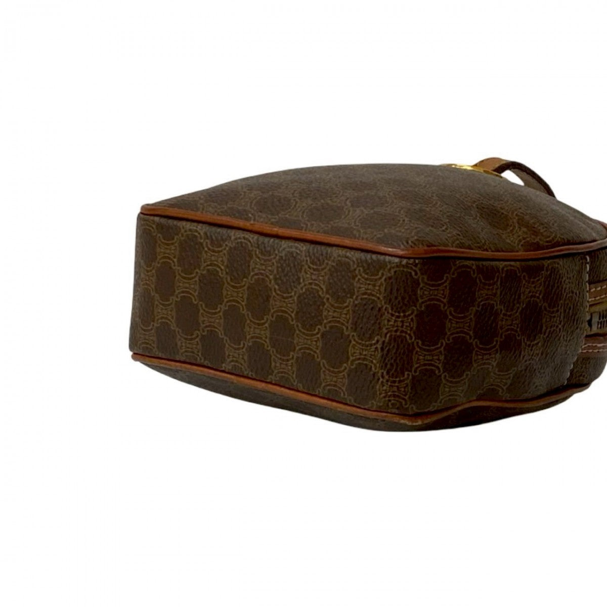 CELINE Shoulder Bag Leather, PVC Brown Macadam Blason Triomphe Pattern Women Used Authentic