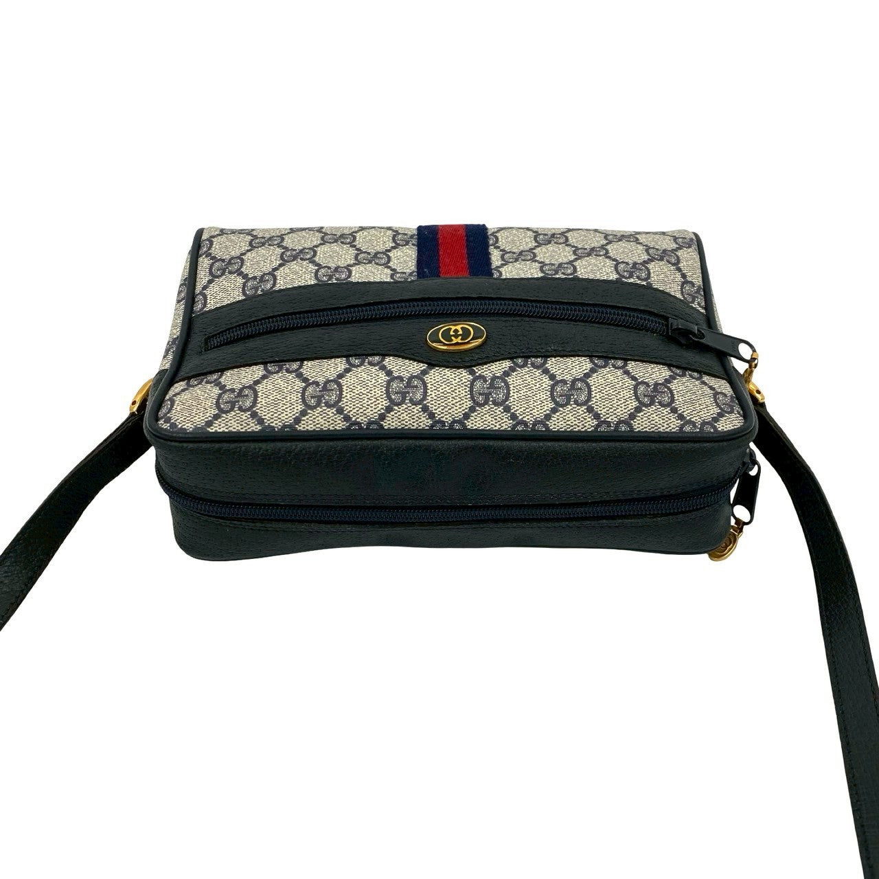GUCCI Shoulder Bag leather black Sherry line