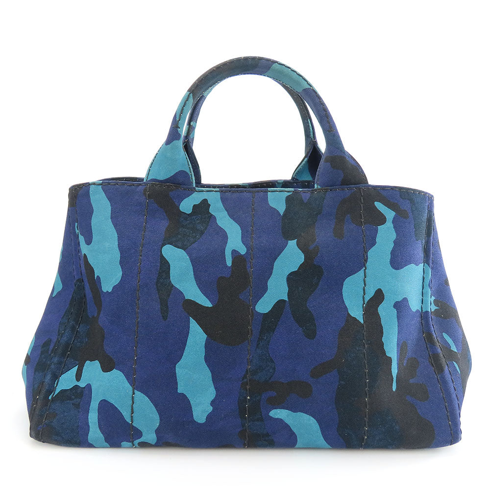 PRADA Handbag B2642B canvas Blue type Canapa Women Used Authentic