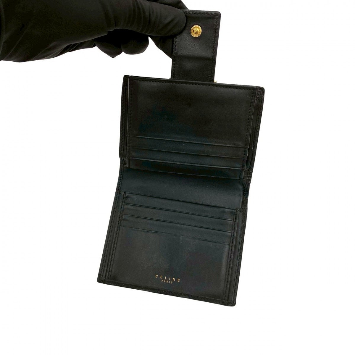 CELINE Bifold Wallet leather black