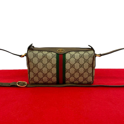 GUCCI Shoulder Bag leather Brown Sherry line