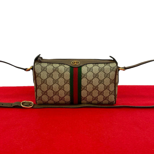 GUCCI Shoulder Bag leather Brown Sherry line