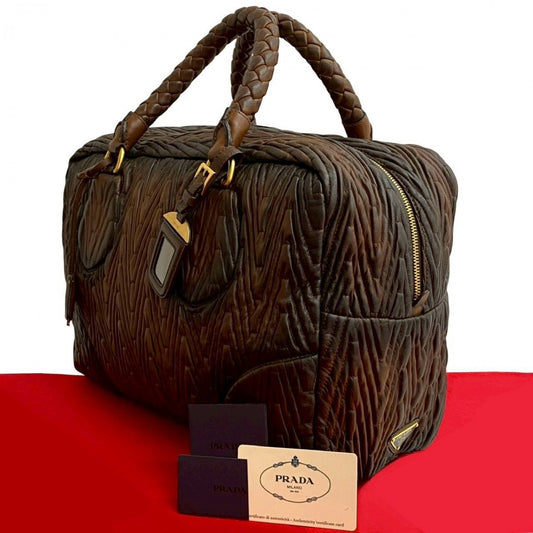 PRADA Handbag leather Brown