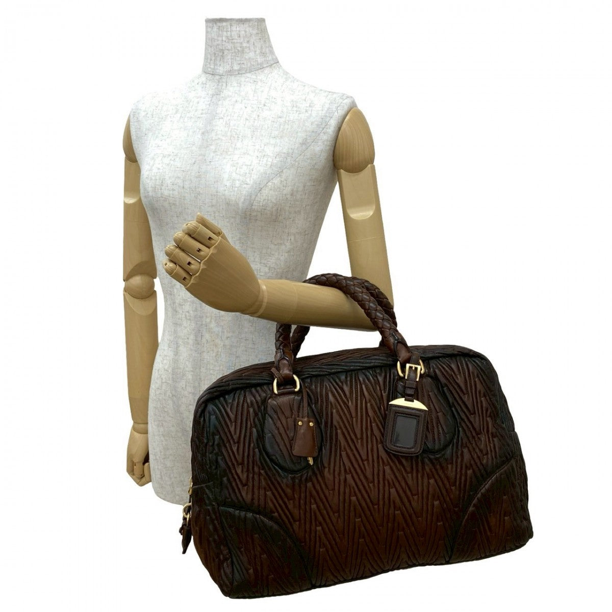 PRADA Handbag leather Brown