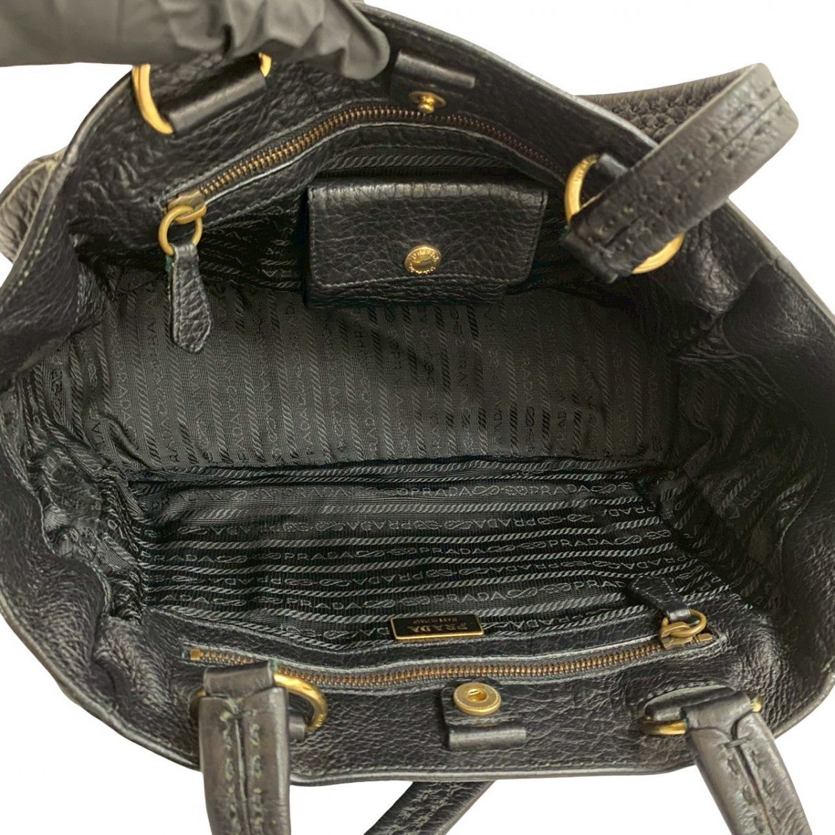 PRADA Shoulder Bag leather black