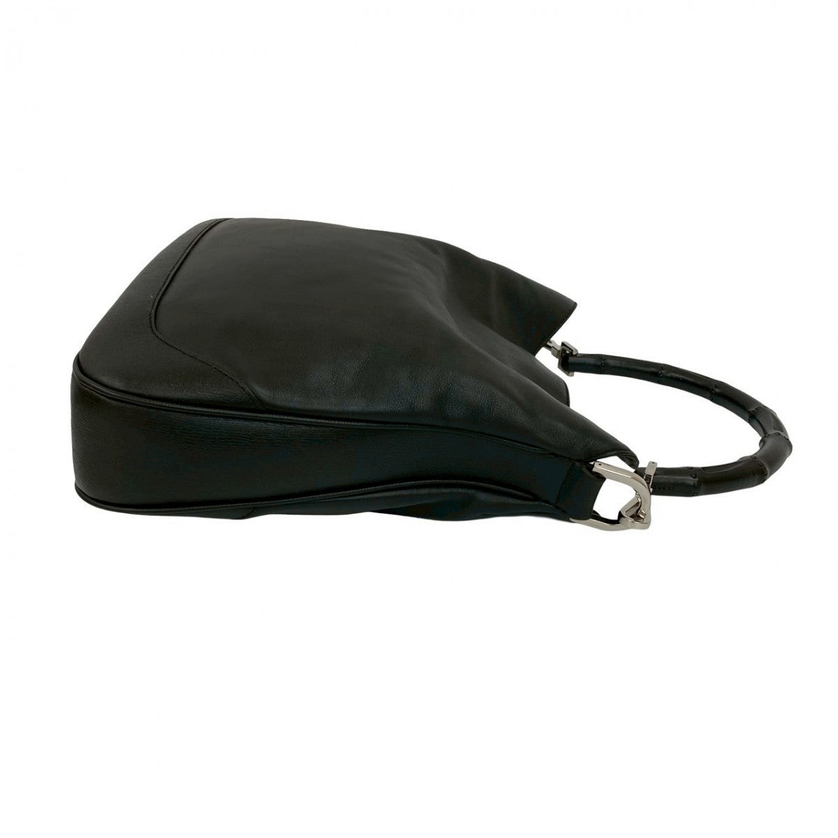 GUCCI Shoulder Bag leather black Bamboo