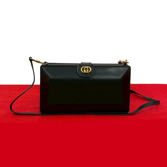 GUCCI Shoulder Bag leather black