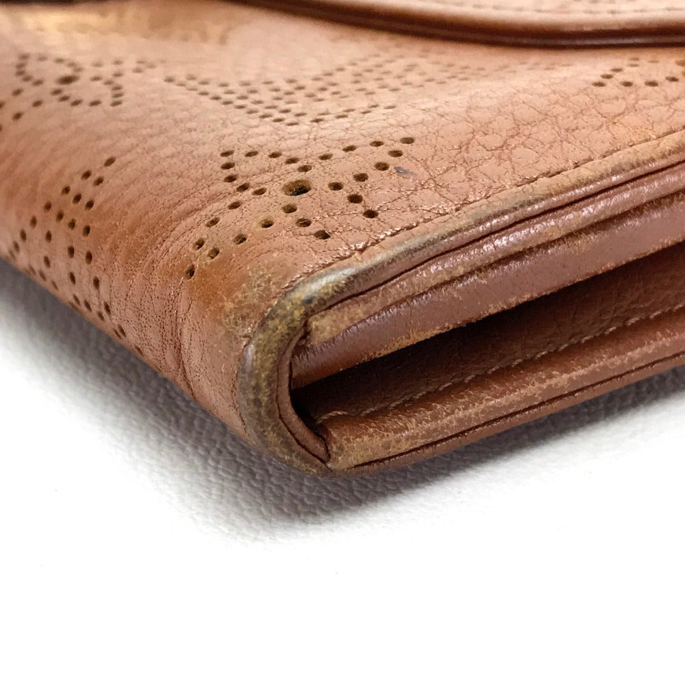 LOUIS VUITTON Long Wallet Purse M58124 monogram mahina leather Brown Two fold Mahina Clutch Amelia Women Used Authentic