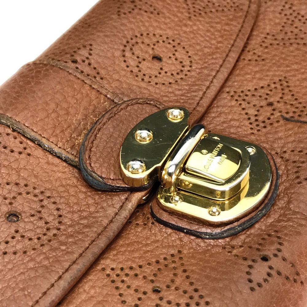 LOUIS VUITTON Long Wallet Purse M58124 monogram mahina leather Brown Two fold Mahina Clutch Amelia Women Used Authentic