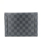 LOUIS VUITTON business bag N60255 Damier Grafitte black Alpha Triple Pouch mens(Unisex) Used Authentic