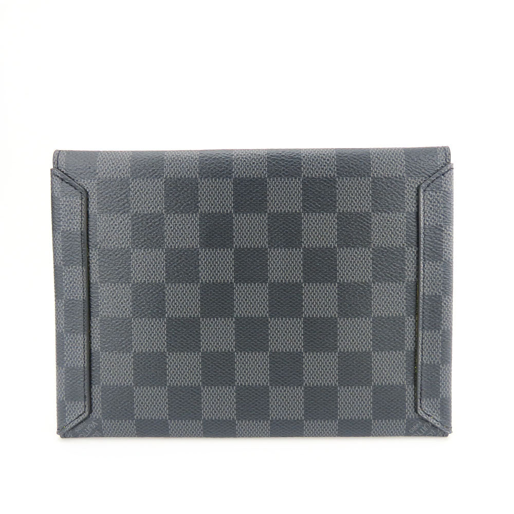 LOUIS VUITTON business bag N60255 Damier Grafitte black Alpha Triple Pouch mens(Unisex) Used Authentic