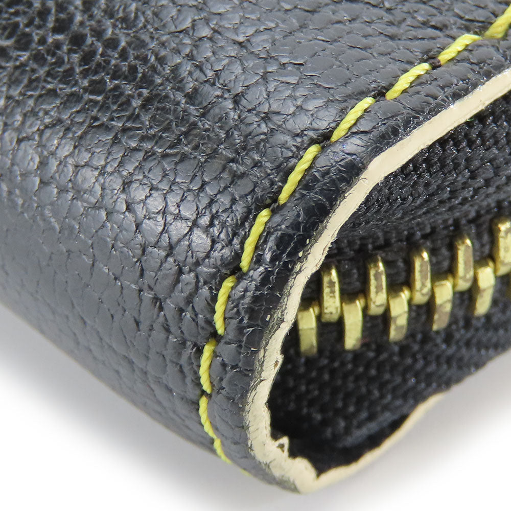 LOUIS VUITTON Long Wallet Purse M93029 leather black Suhari Zippy wallet Women Used Authentic