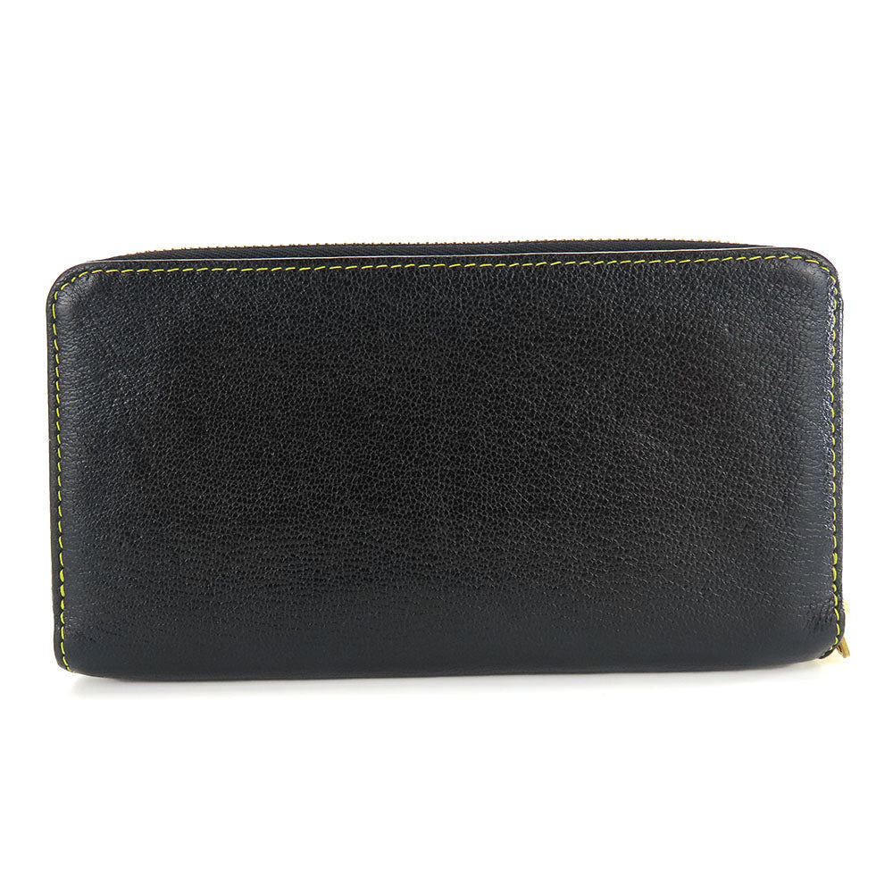 LOUIS VUITTON Long Wallet Purse M93029 leather black Suhari Zippy wallet Women Used Authentic