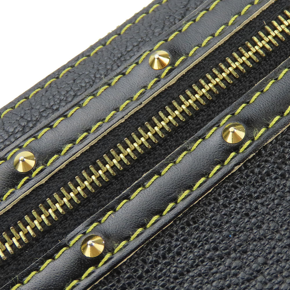 LOUIS VUITTON Long Wallet Purse M93029 leather black Suhari Zippy wallet Women Used Authentic