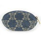 CELINE Coin case Denim, Leather blue Macadam Women Used Authentic