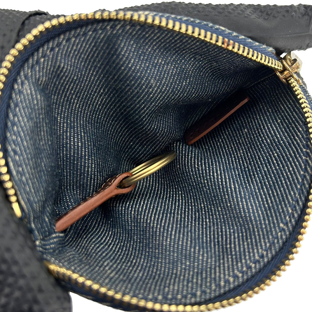 CELINE Coin case Denim, Leather blue Macadam Women Used Authentic