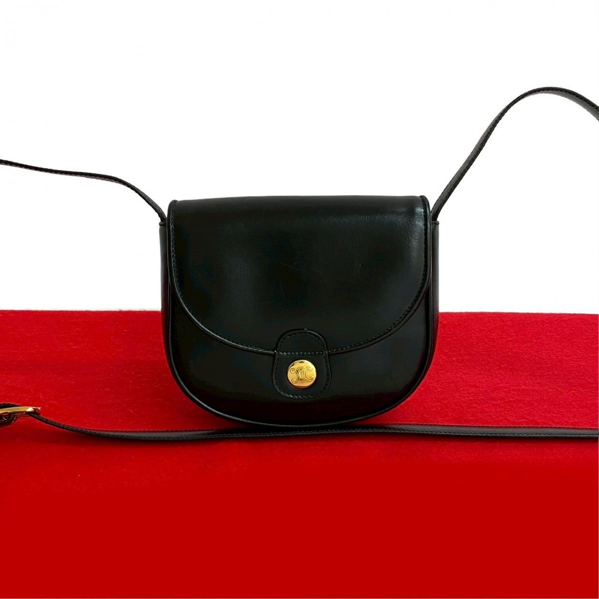 CELINE Shoulder Bag leather black