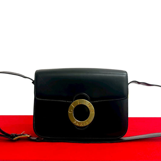 CELINE Shoulder Bag leather black