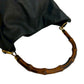 GUCCI Shoulder Bag leather black Bamboo
