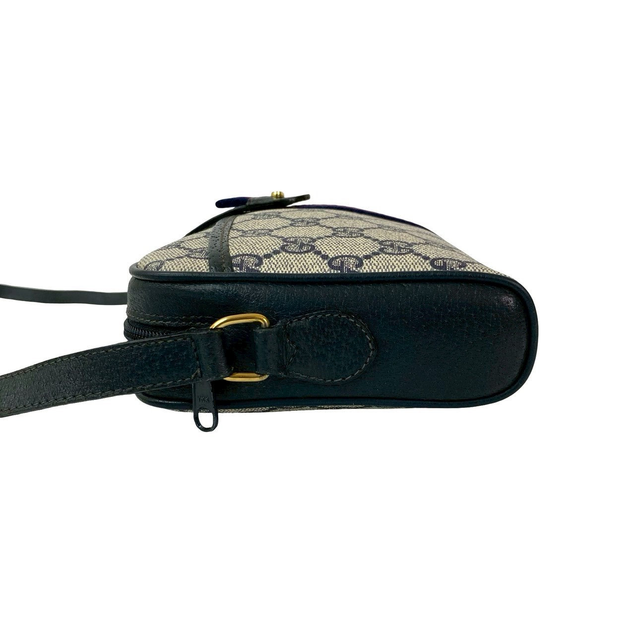 GUCCI Shoulder Bag leather Navy Sherry line