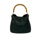 GUCCI Shoulder Bag leather black Bamboo