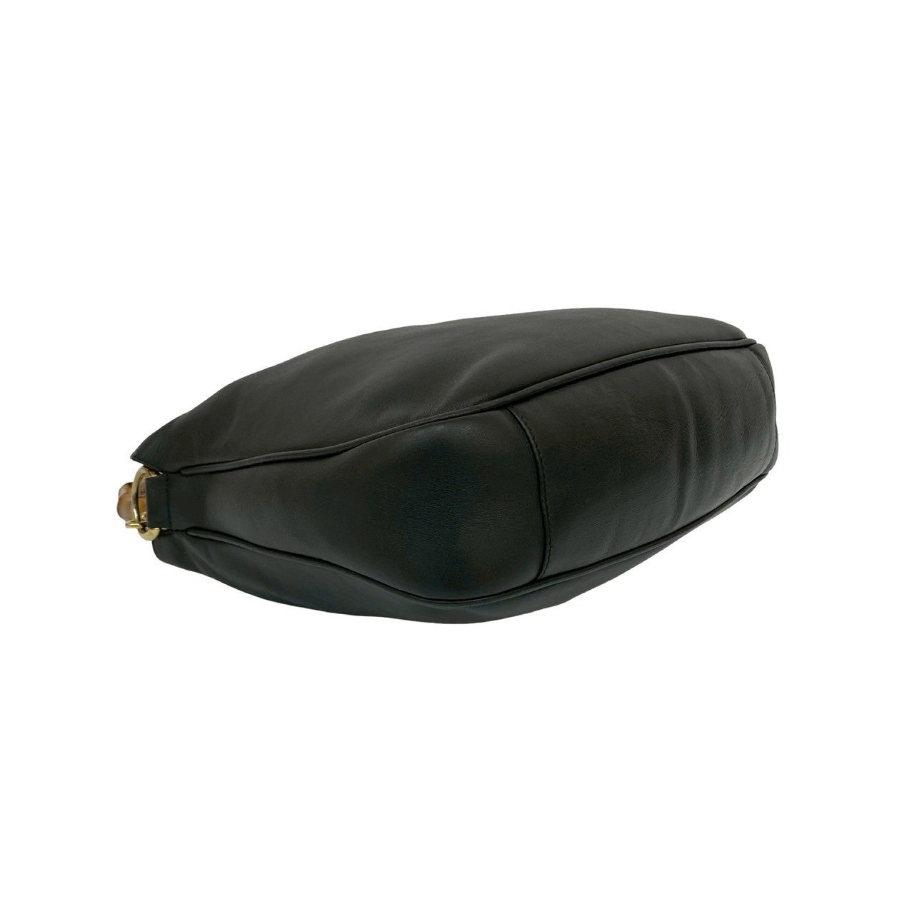 GUCCI Shoulder Bag leather black Bamboo