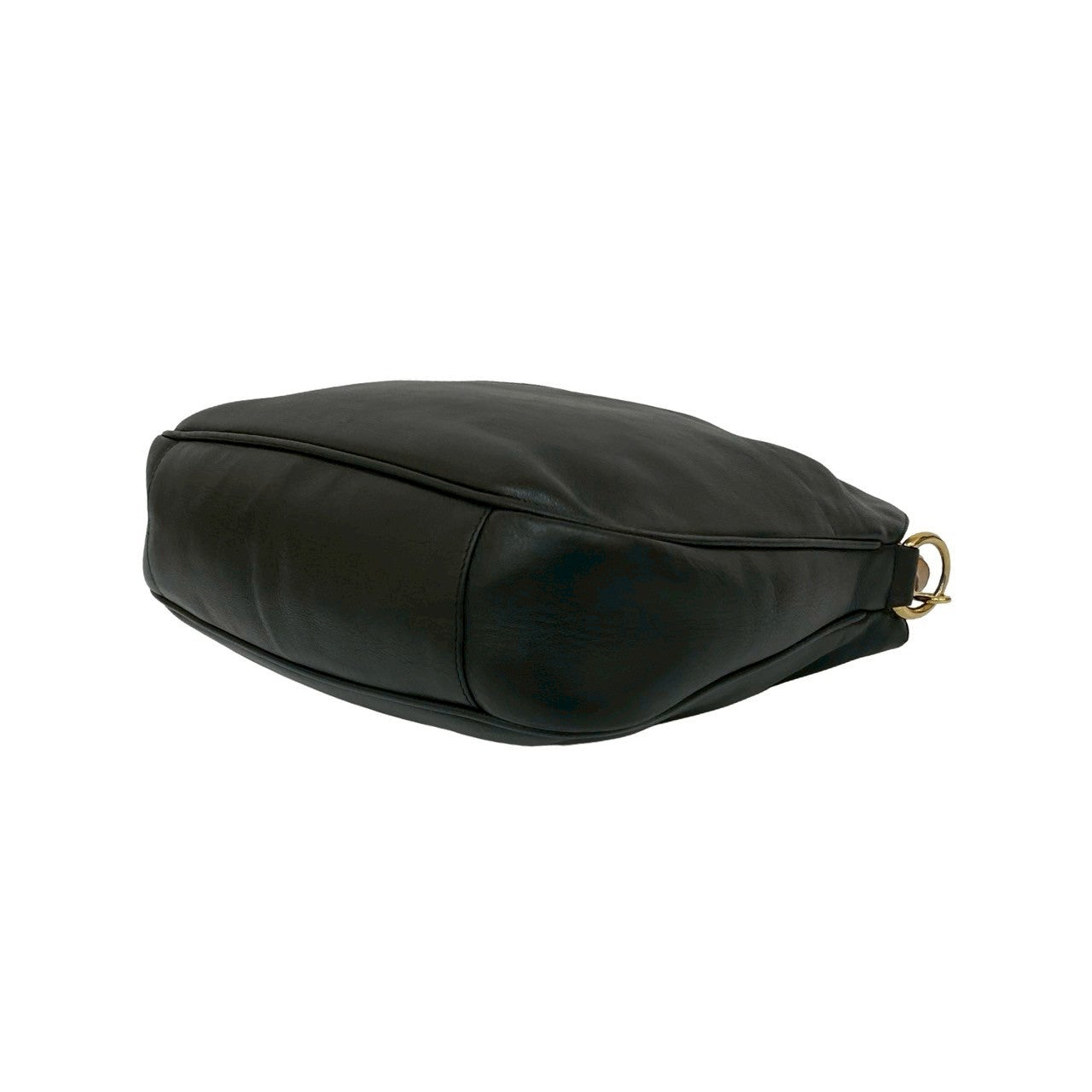 GUCCI Shoulder Bag leather black Bamboo