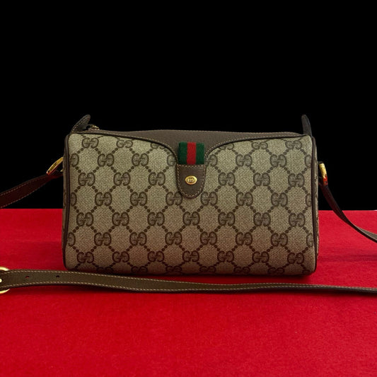 GUCCI Shoulder Bag leather Brown Sherry line