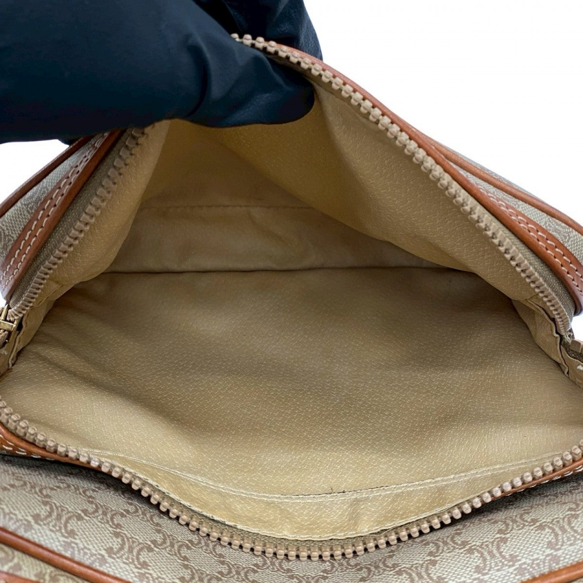CELINE Shoulder Bag leather beige