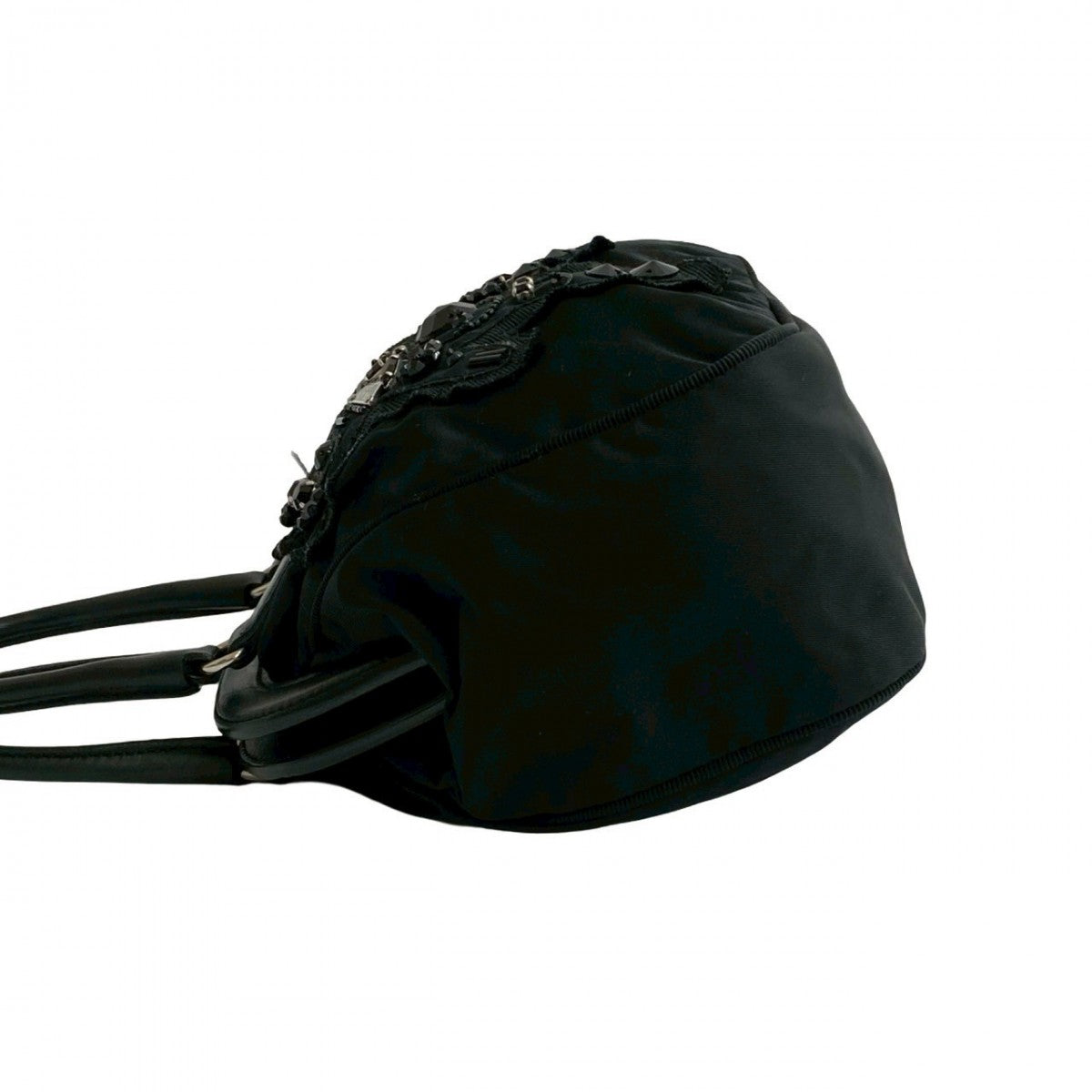 PRADA Handbag leather black Evening Bear