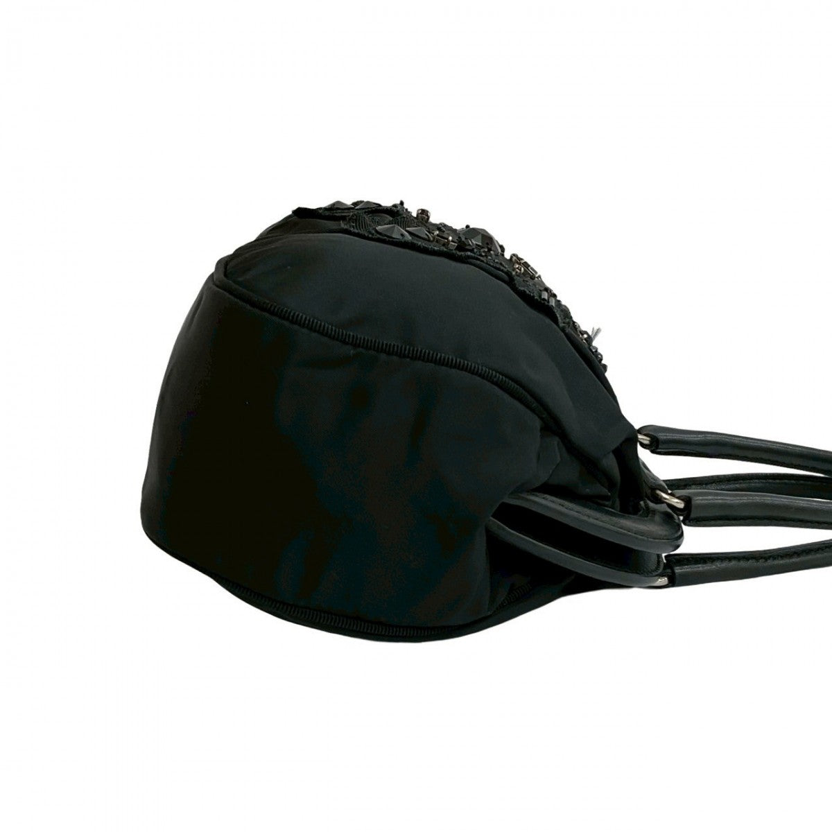 PRADA Handbag leather black Evening Bear