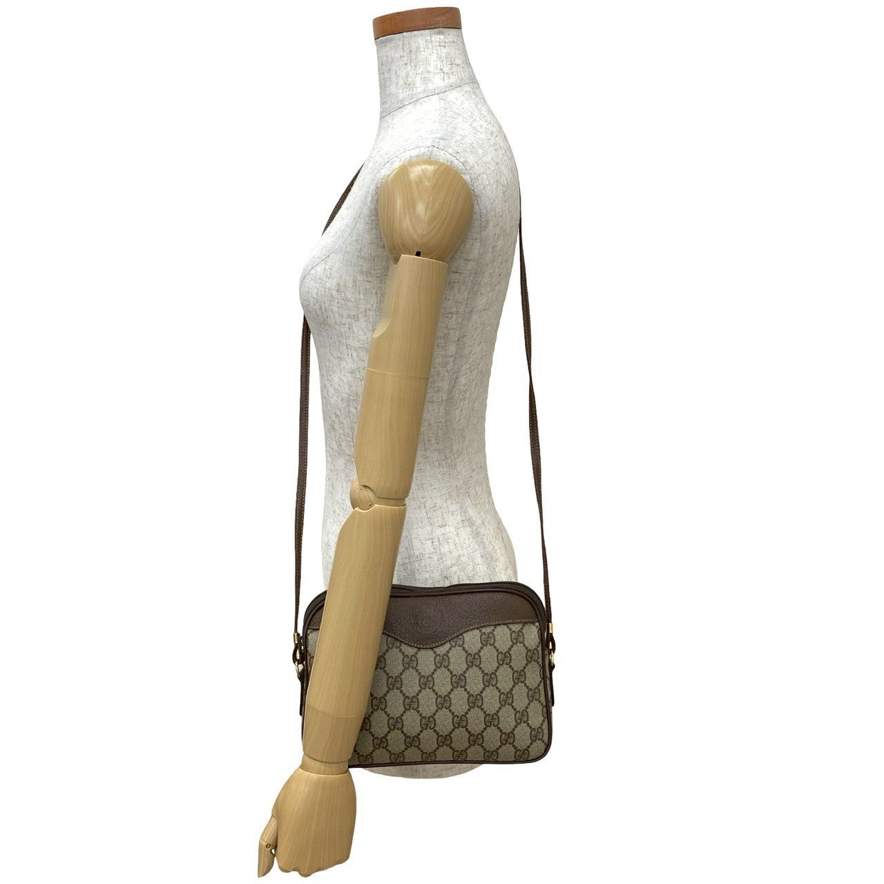 GUCCI Shoulder Bag leather Brown