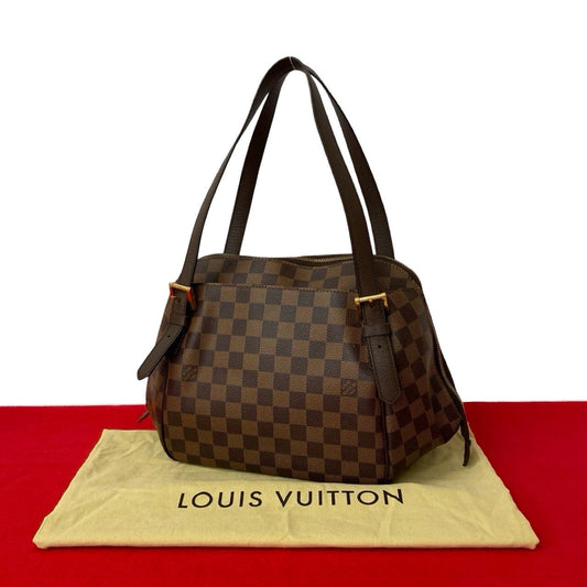 LOUIS VUITTON Tote Bag leather Brown Damier Belem MM