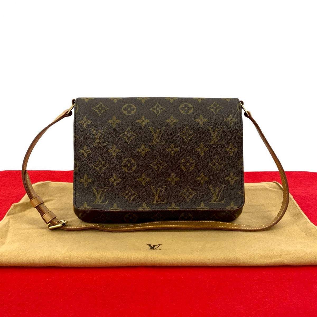 LOUIS VUITTON Shoulder Bag leather Brown Monogram Musette Tango