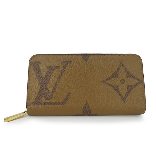 LOUIS VUITTON Long Wallet Purse M69353 monogram giant reverse Brown Zippy wallet Women Used Authentic